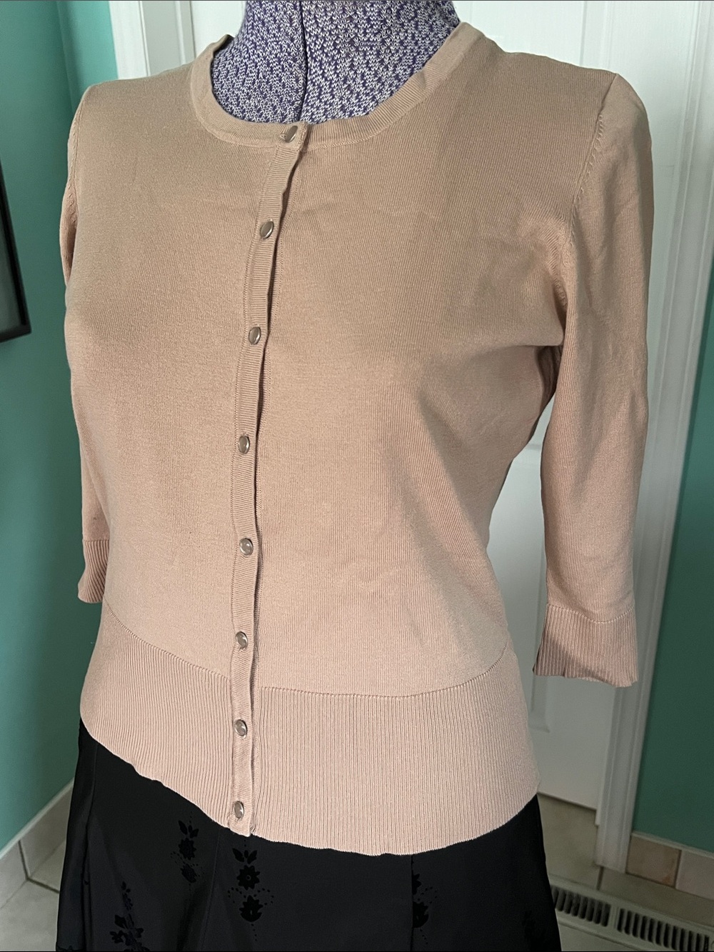 Tan 3/4 Sleeve Cardigan